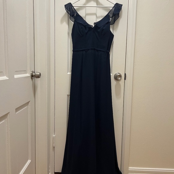 Monique Lhuillier navy bridesmaid dress - Picture 1 of 5